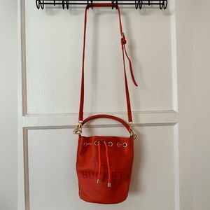 Orange bucket bag